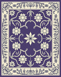 Ornate Indigo Floral Arrangement Rug