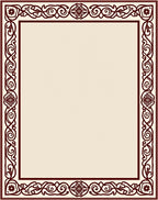 Deep Burgundy Floral Scroll Border Rug
