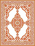 Ornate Crimson and Gold Scrollwork Area Rug