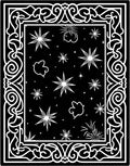 Black White Starry Night Border Rug