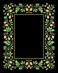 Golden Fruit Green Leaf Border Rug