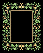 Golden Fruit Green Leaf Border Rug