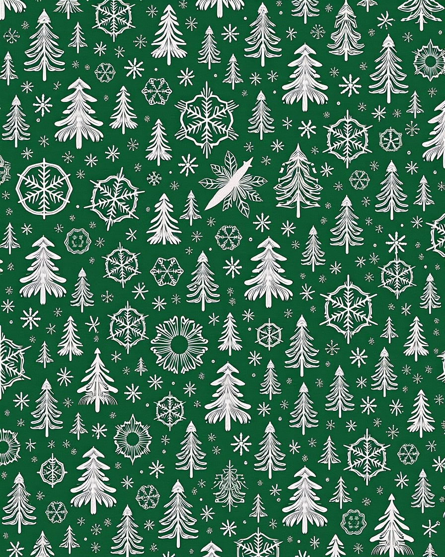 White Pine and Snowflake Forest Rug