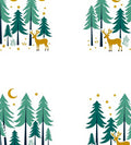 Golden Deer Forest Night Scene Rug