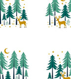 Golden Deer Forest Night Scene Rug