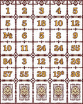 Classic Crimson Tiled Number Grid Rug