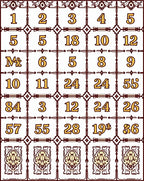 Classic Crimson Tiled Number Grid Rug