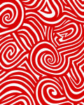 Bold Red Swirl And Stripe Rug