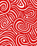 Bold Red Swirl And Stripe Rug