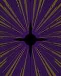 Radiating Purple Gold Starburst Rug