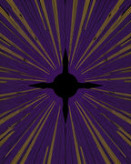 Radiating Purple Gold Starburst Rug