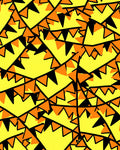 Yellow Orange Black Bunting Garland Rug