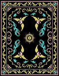 Whimsical Pink Yellow Blue Winged Creature Rug