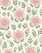 Pink Floral Garden Branches Rug