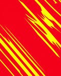 Crimson Yellow Slanted Jagged Stripes Rug