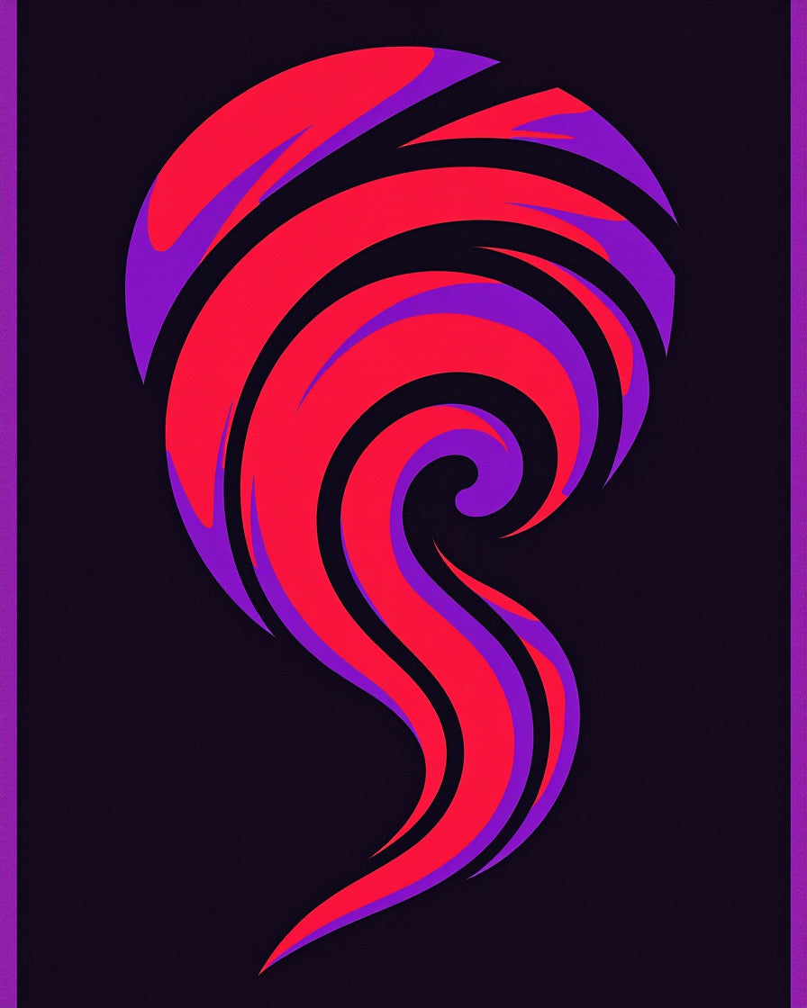 Crimson Purple Swirl Flame Rug