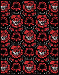 Crimson Skull Baroque Floral Rug