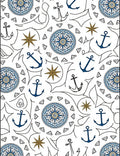 Nautical Anchors Compasses Starburst Chart Rug