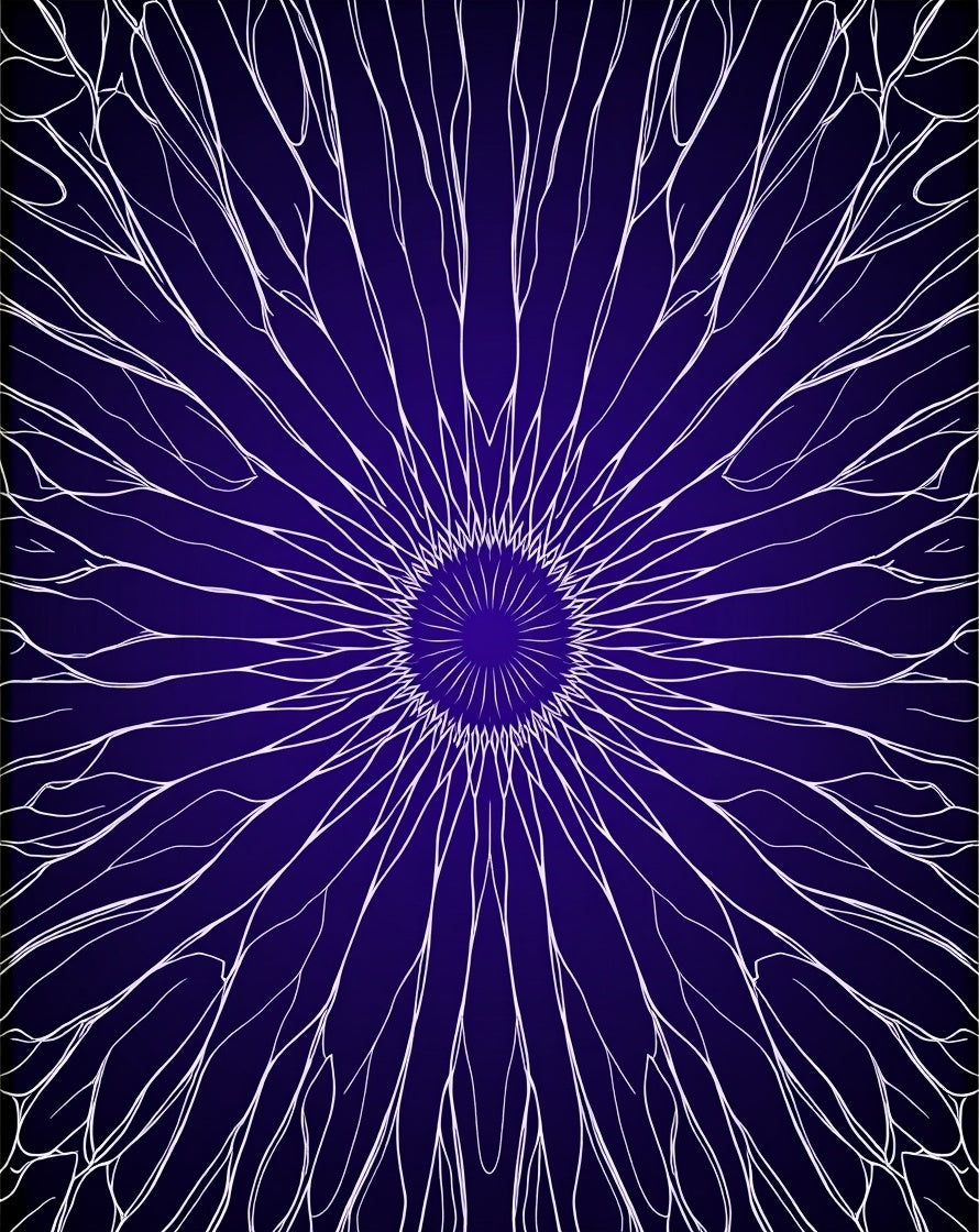 Deep Indigo Starburst Radial Rug