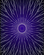 Deep Indigo Starburst Radial Rug