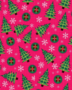 Festive Green Christmas Trees Snowflakes Rug
