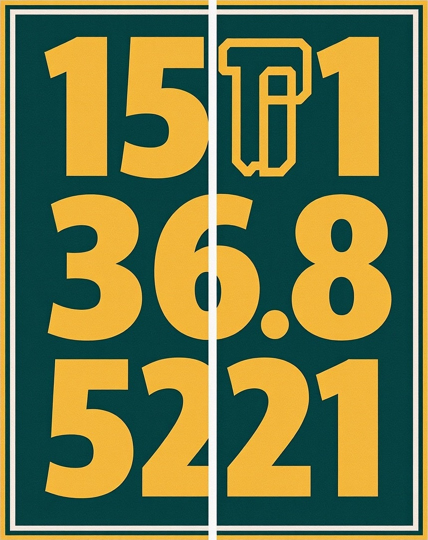 Bold Green Yellow Number Collage Rug
