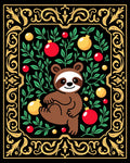Whimsical Sloth Floral Red Yellow Round Rug