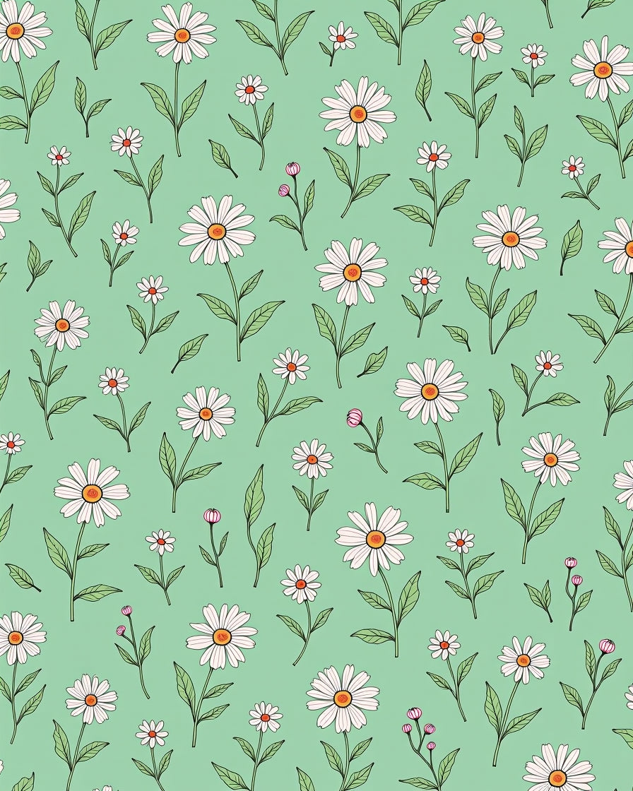 Spring Daisy Meadow Fresh Green Rug