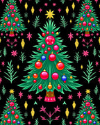 Whimsical Emerald Christmas Tree Garland Rug