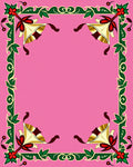 Pink Floral And Bell Border Rug