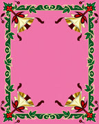 Pink Floral And Bell Border Rug