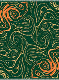 Emerald Green Swirls Abstract Rug