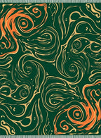 Emerald Green Swirls Abstract Rug