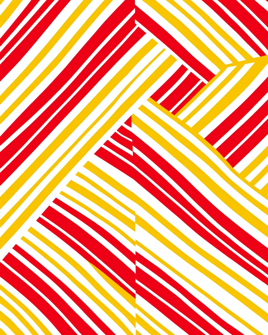 Bold Red Yellow Diagonal Stripe Rug