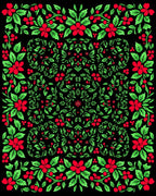 Black Floral Berry Garden Immersive Rug