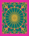 Emerald Teal Floral Starburst Rug