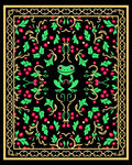 Green Frog Berry Vine Border Rug