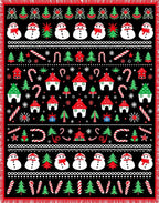 Jolly Snowman and Tree Holiday Stripes Rug