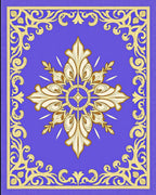 Regal Blue Golden Floral Medallion Rug
