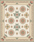 Coral Peach Floral Arrangement Rug