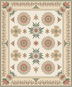 Coral Peach Floral Arrangement Rug