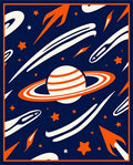 Cosmic Orange Planet Swirl Rug