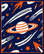 Cosmic Orange Planet Swirl Rug