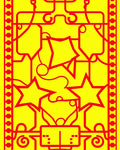 Red Starburst Geometric Panel Rug