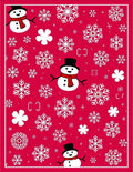 Red Snowman Snowflake Holiday Whimsy Rug