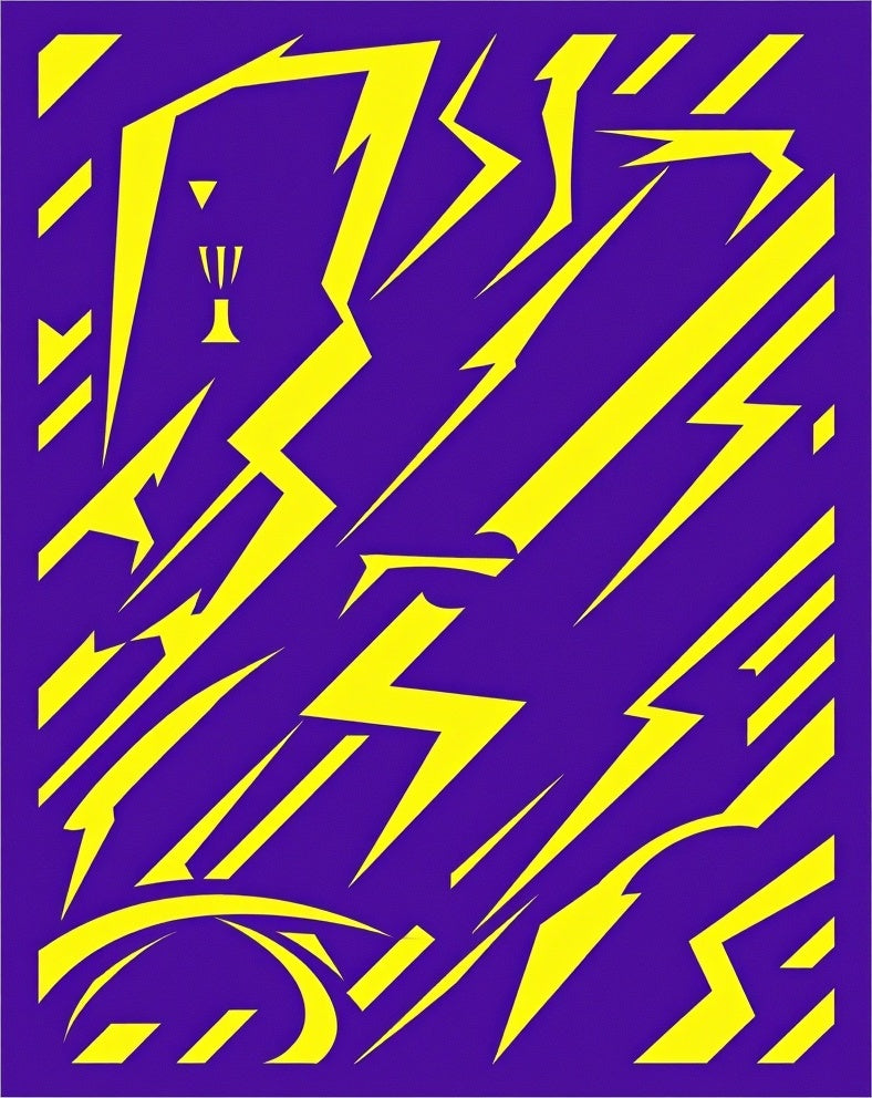 Electric Yellow Lightning Bolt Purple Rug