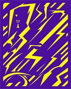 Electric Yellow Lightning Bolt Purple Rug