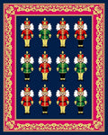 Red Green Nutcracker Soldiers Border Rug