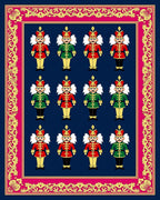 Red Green Nutcracker Soldiers Border Rug