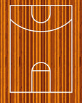 Brown Orange Vertical Wood Court Rug